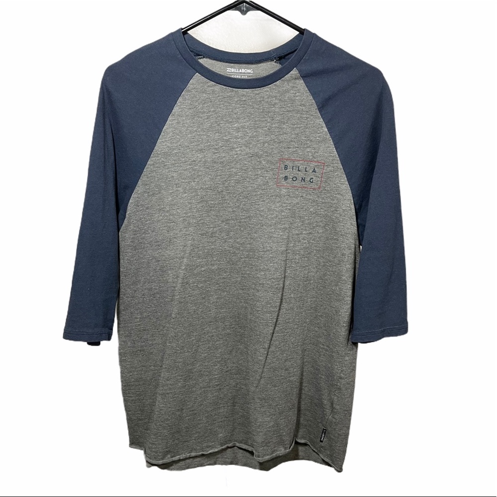 Billabong Core Fit | Gray & Navy 3/4 Sleeve Tee